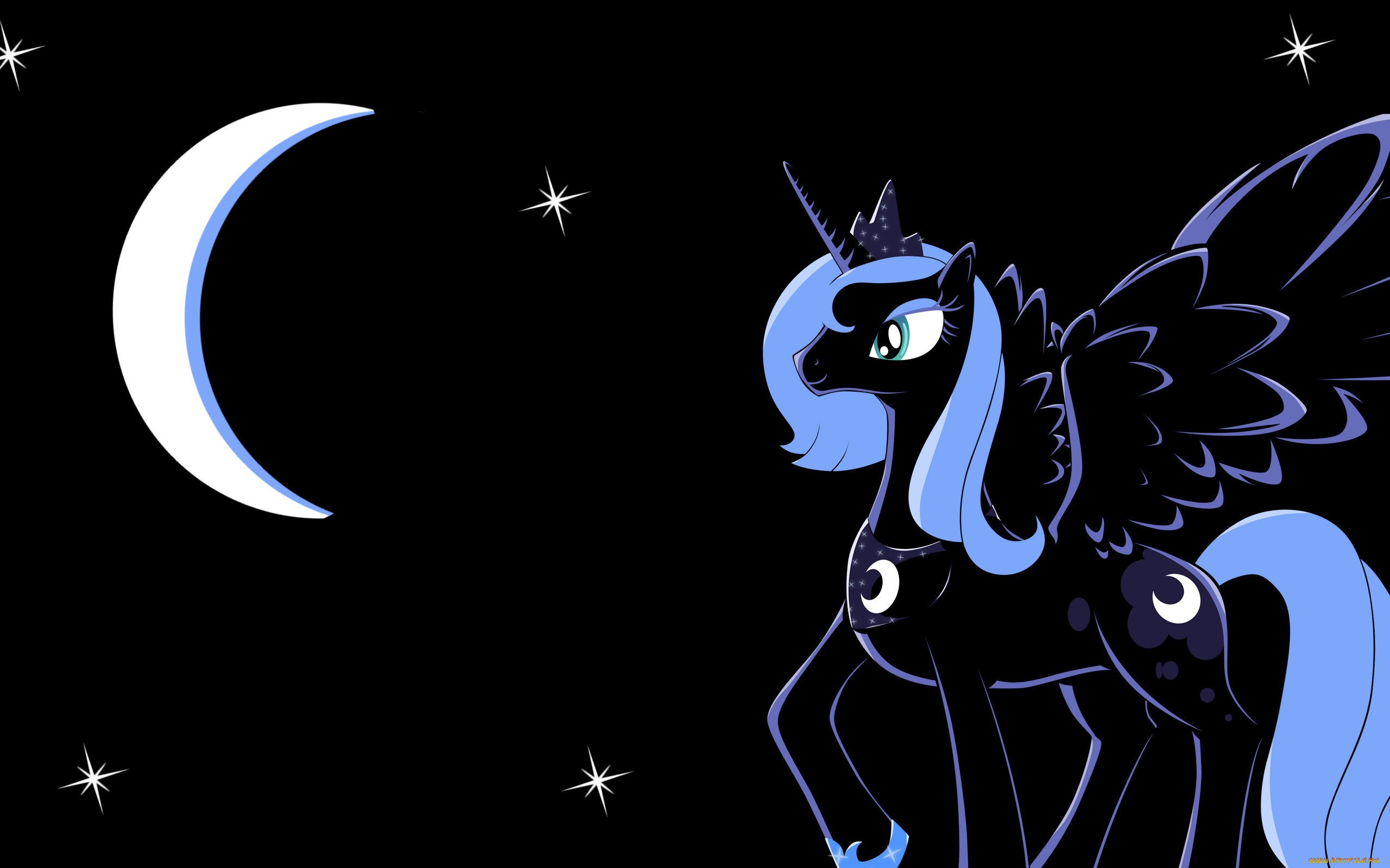 мультфильмы, my, little, pony, пони, звезды, пегас, луна