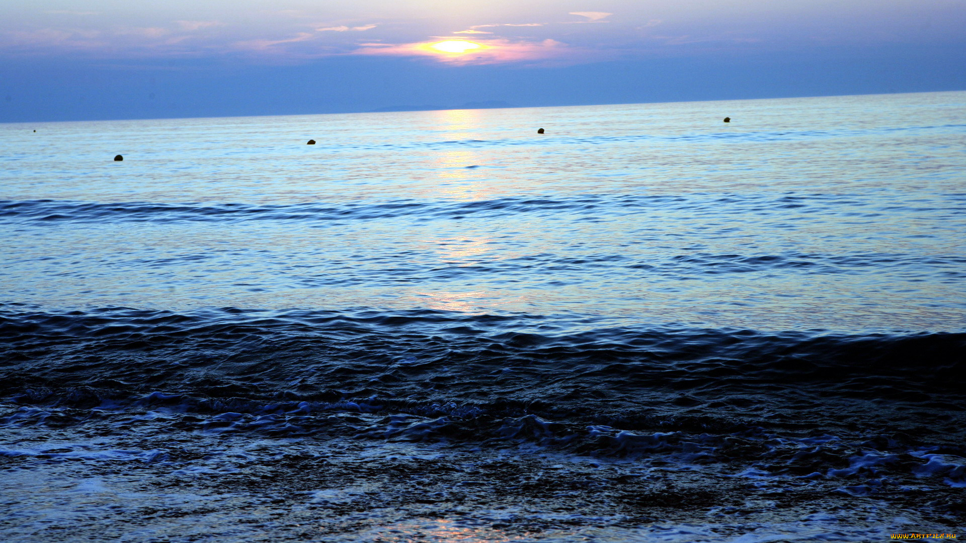 природа, моря, океаны, закат