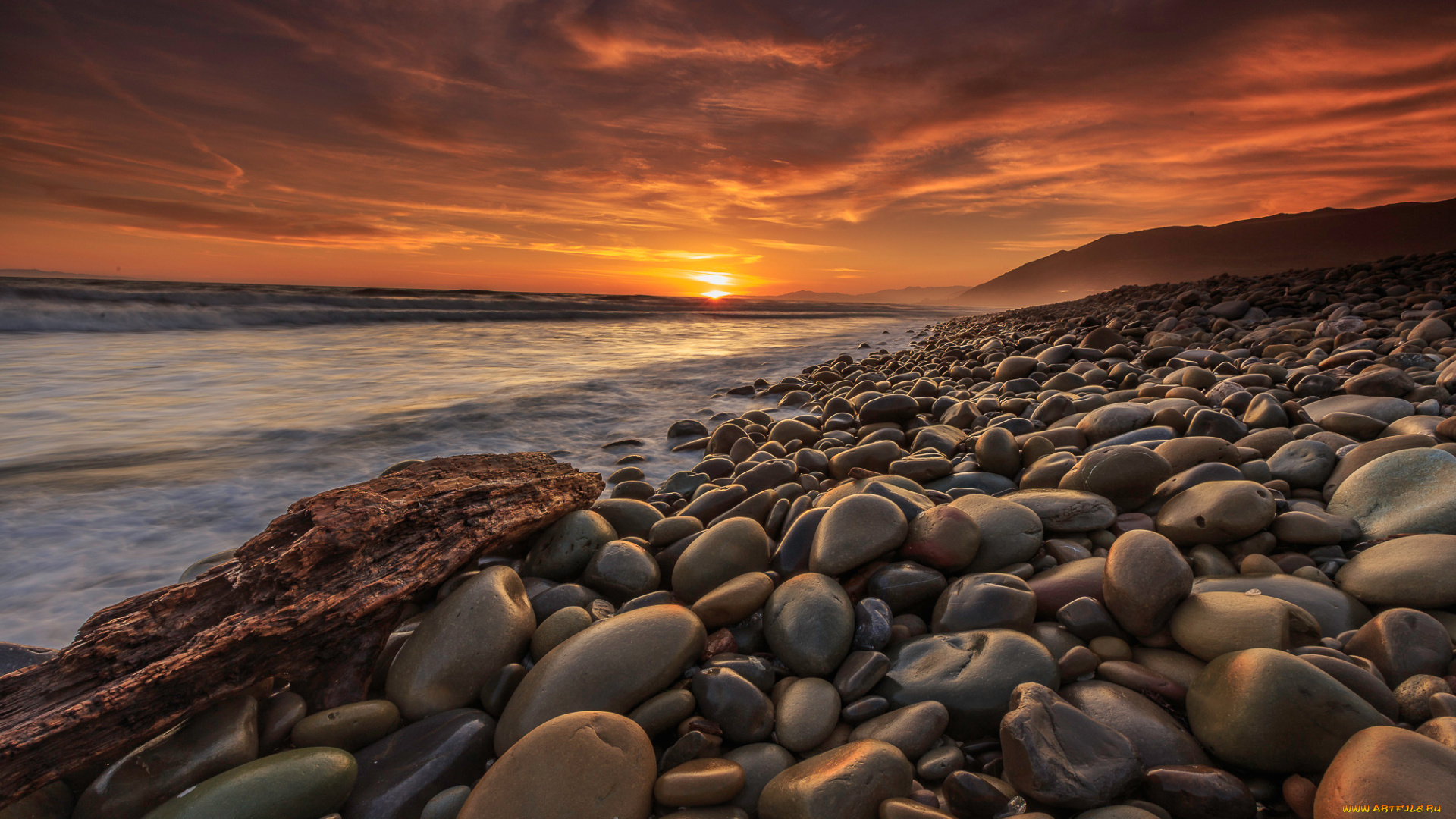 природа, восходы, закаты, вечер, солнце, свет, небо, море, берег, камни