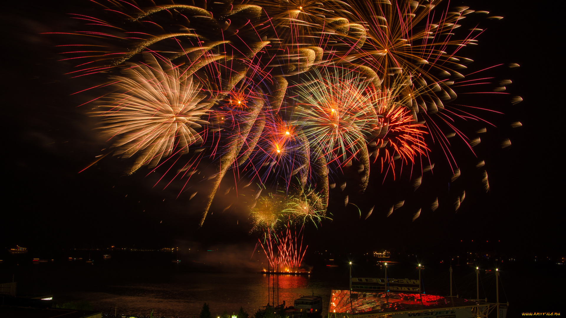 разное, салюты, , фейерверки, фейерверк, ночь