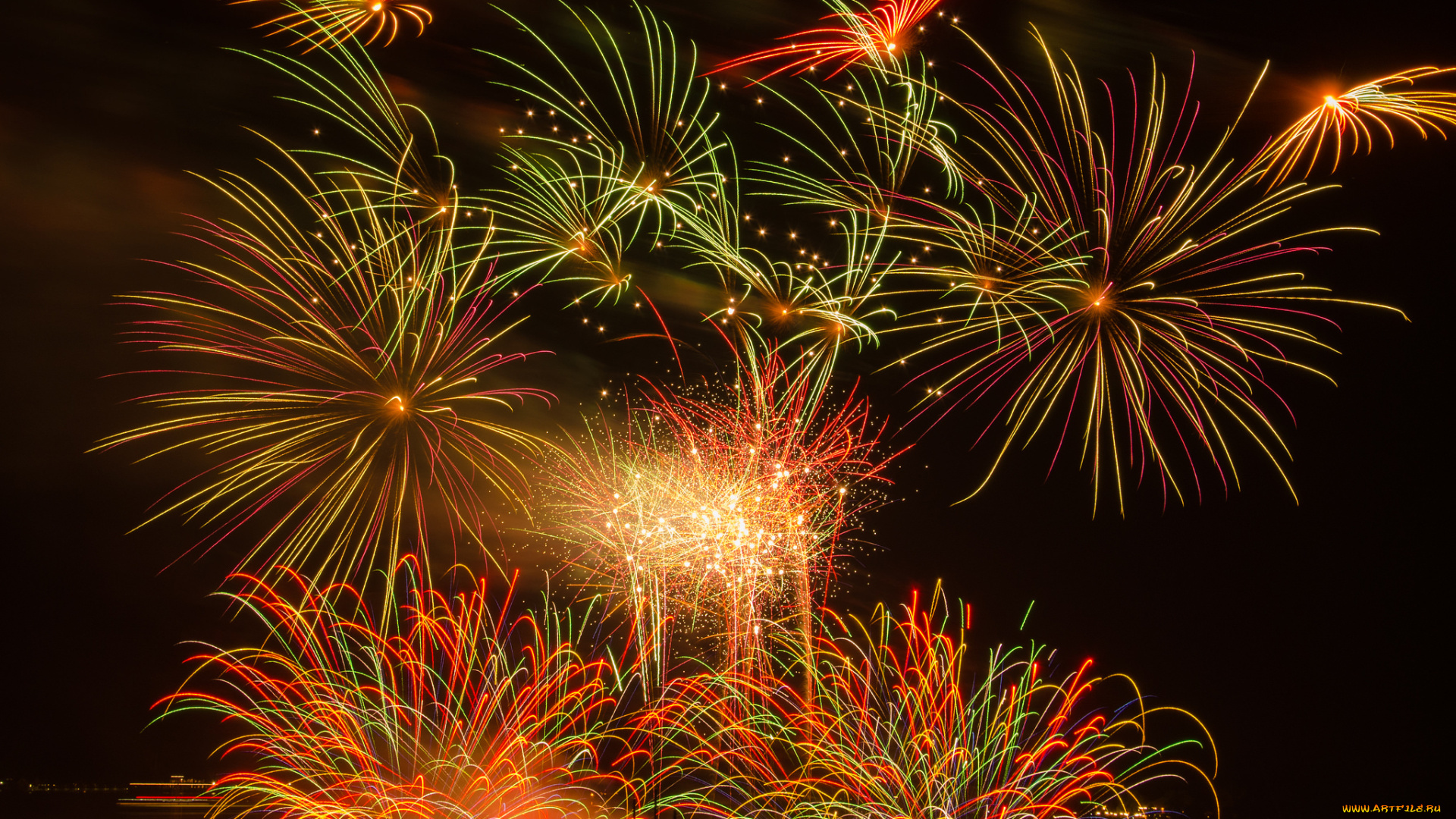 разное, салюты, , фейерверки, фейерверк, ночь