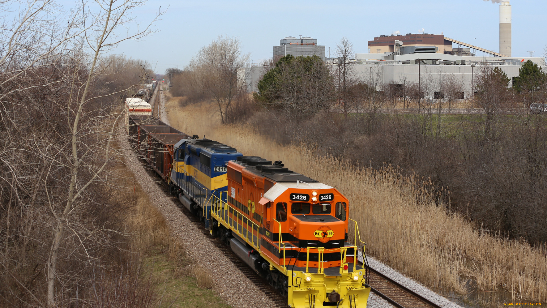 техника, поезда, железная, дорога, рельсы, локомотив, состав