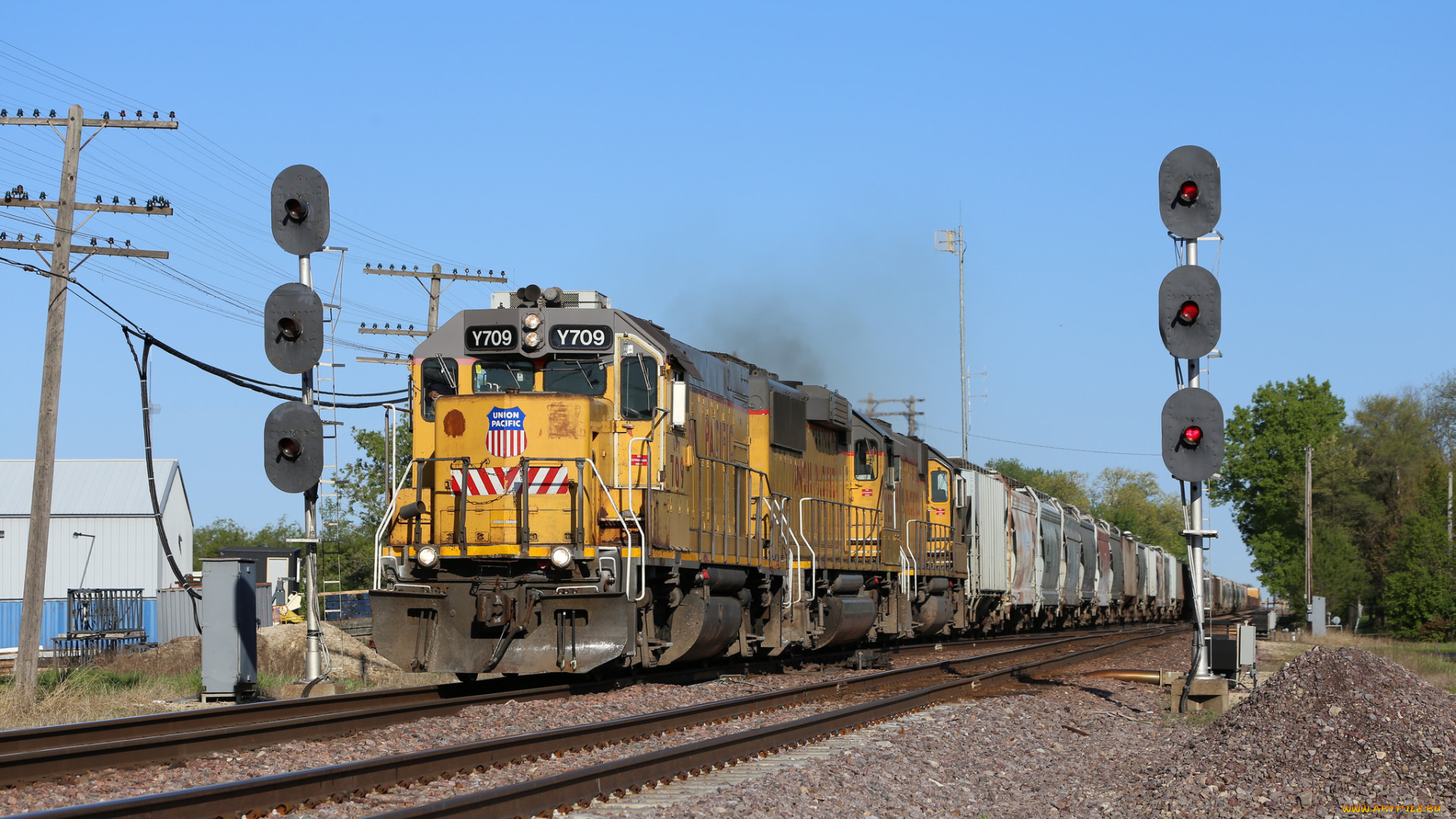 техника, поезда, железная, дорога, рельсы, локомотив, состав