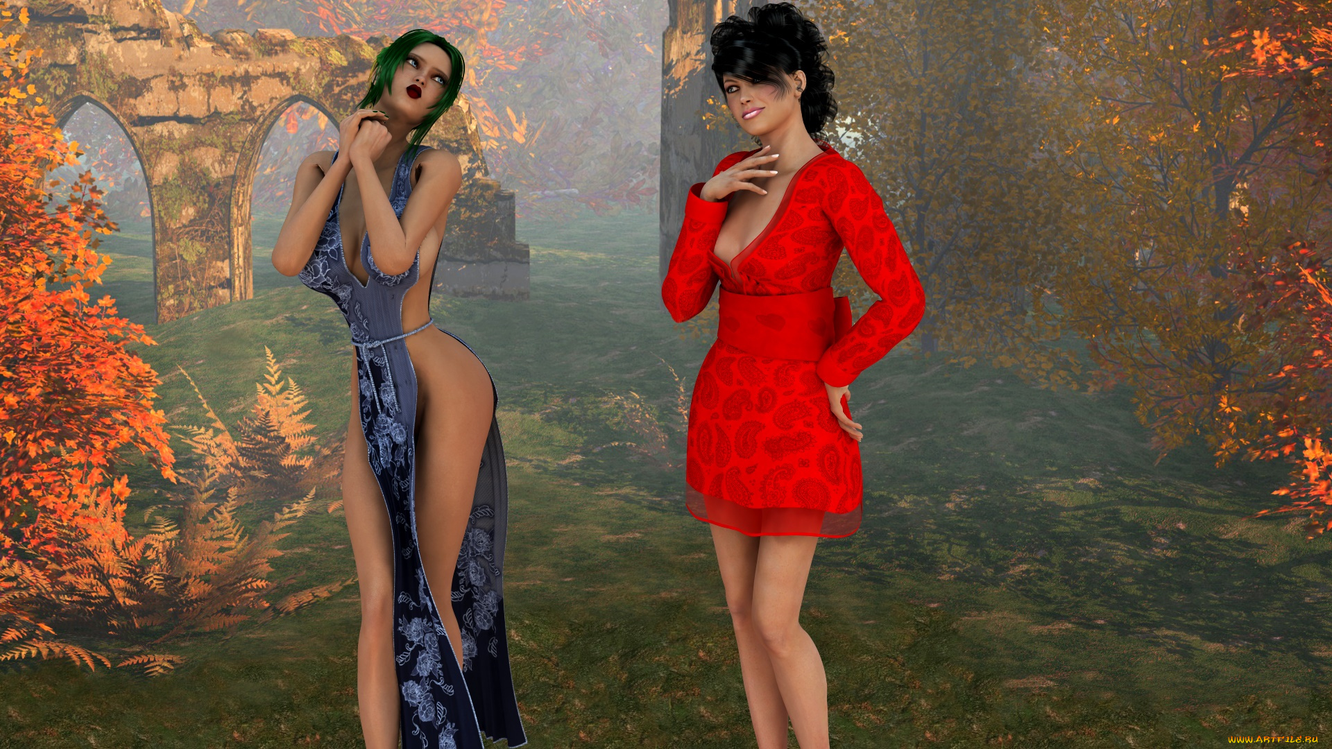 видео, игры, dark, heresy, девушки, фон, взгляд