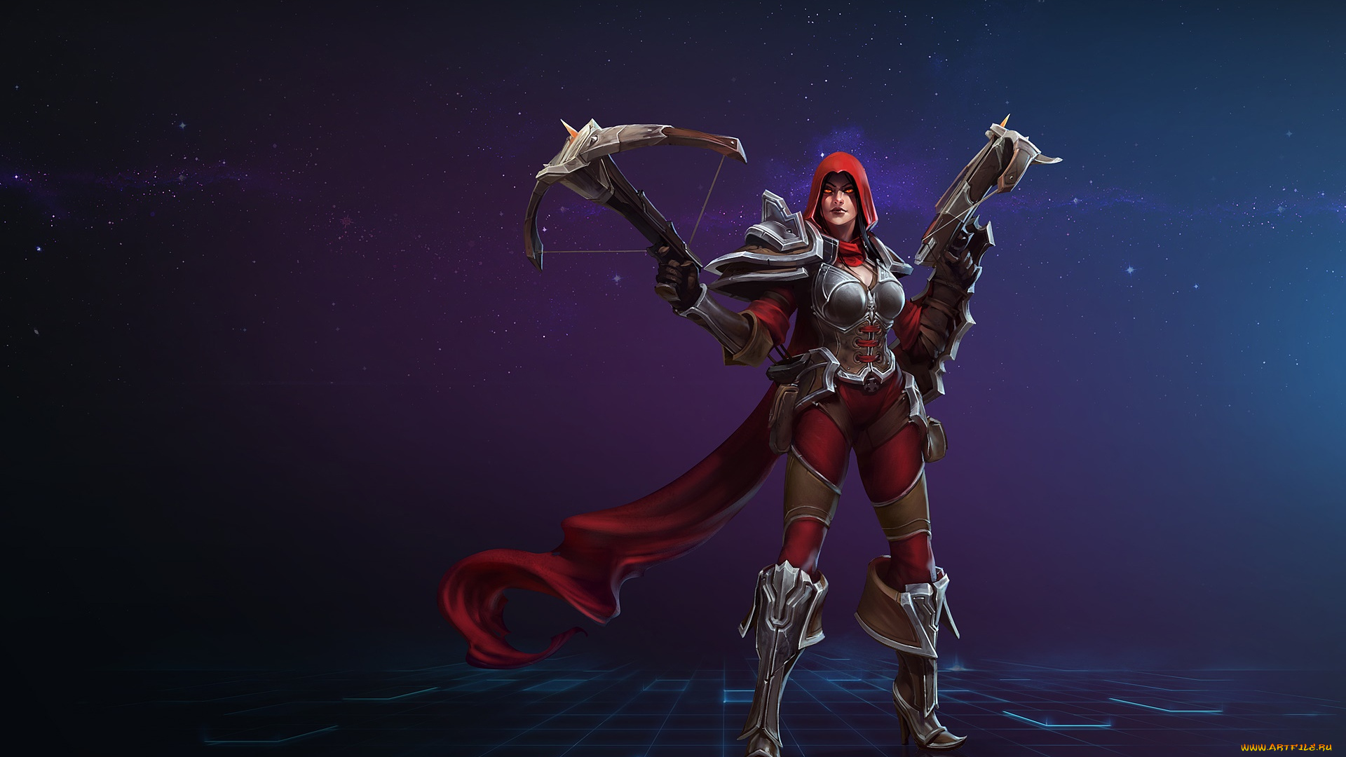 видео, игры, heroes, of, the, storm, девушка, оружие, фон, взгляд