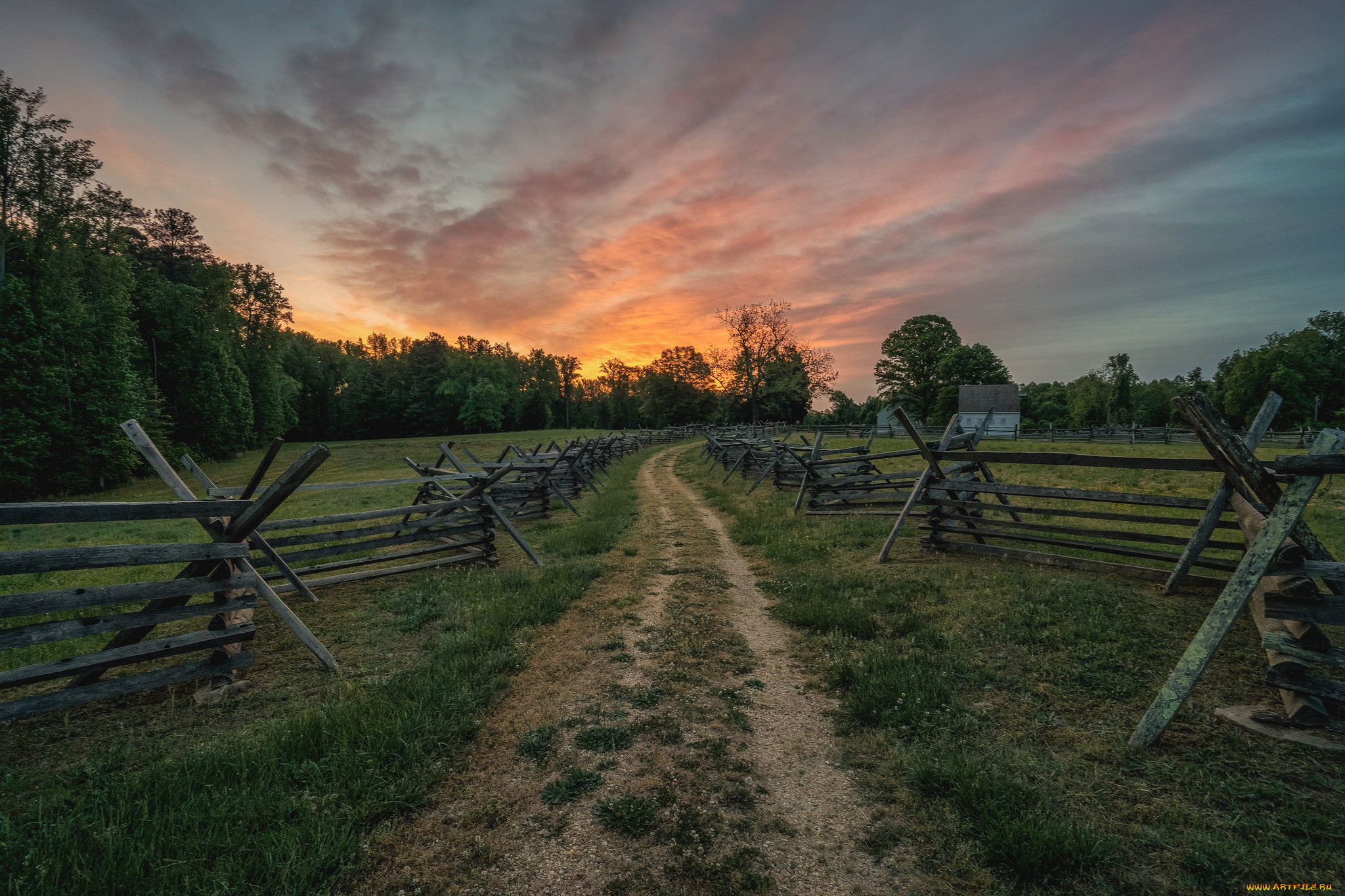 природа, дороги, ограда, поле, тракт