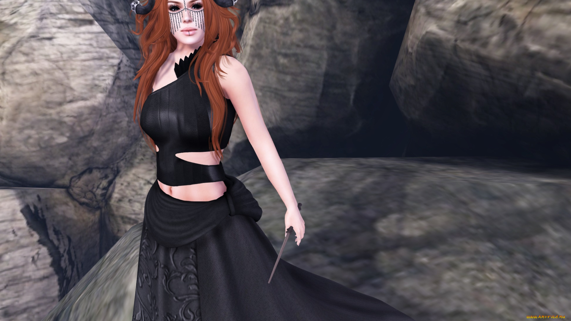 3д, графика, люди, , people, фон, девушка, взгляд, рыжая