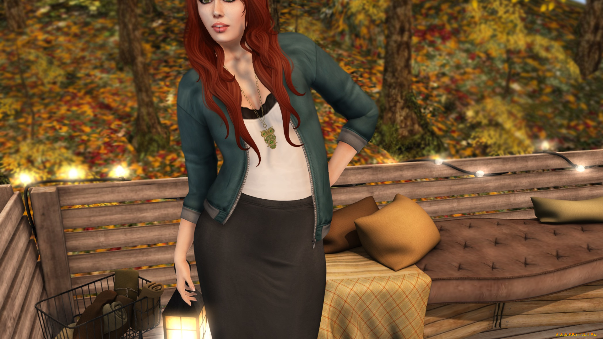 3д, графика, люди, , people, рыжая, фон, девушка, взгляд