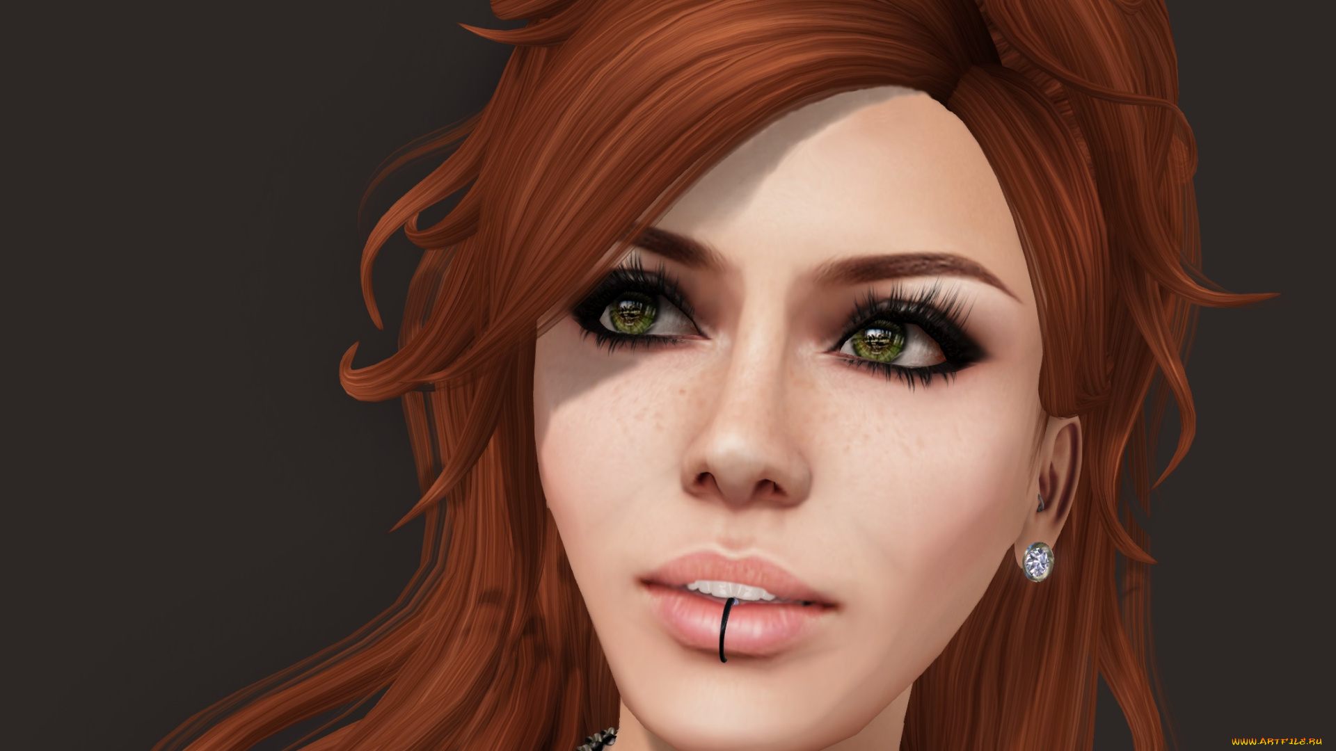3д, графика, портрет, , portraits, взгляд, девушка, фон