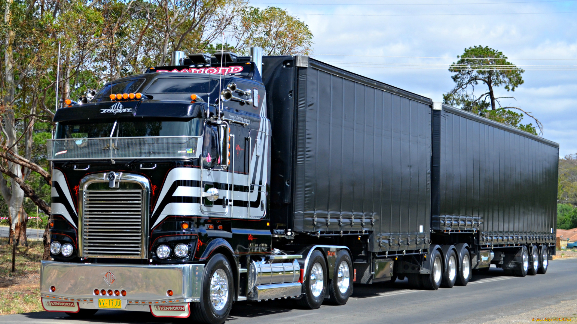 автомобили, kenworth, грузовик, седельный, тягач, тяжелый