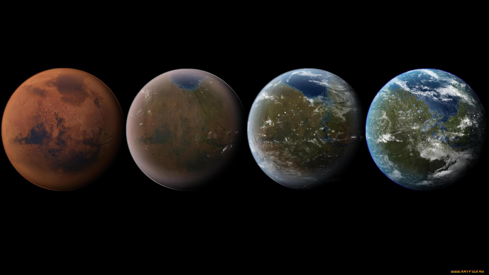 космос, арт, планета, вселенная, галактика