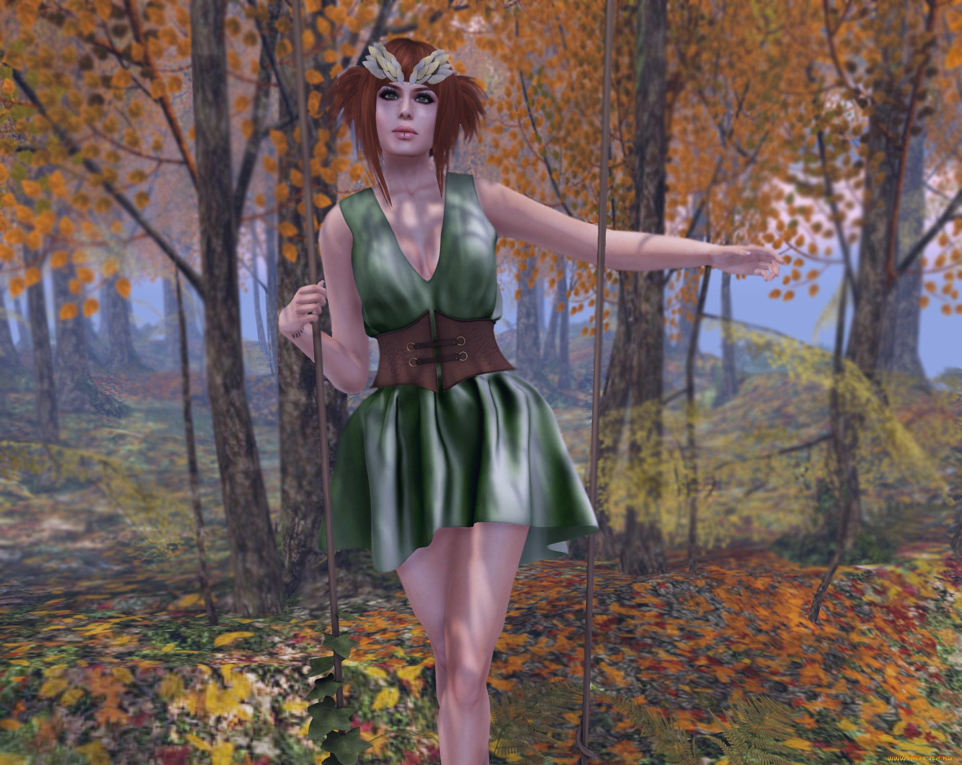 3д, графика, люди, , people, взгляд, рыжая, девушка, фон