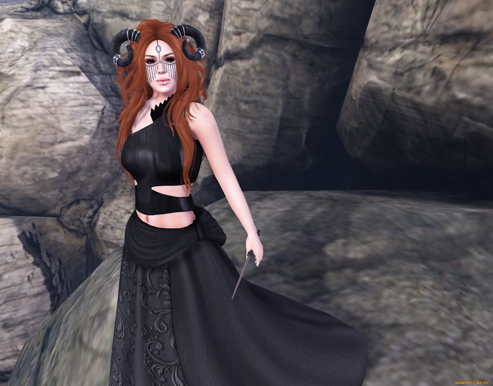 3д, графика, люди, , people, фон, девушка, взгляд, рыжая