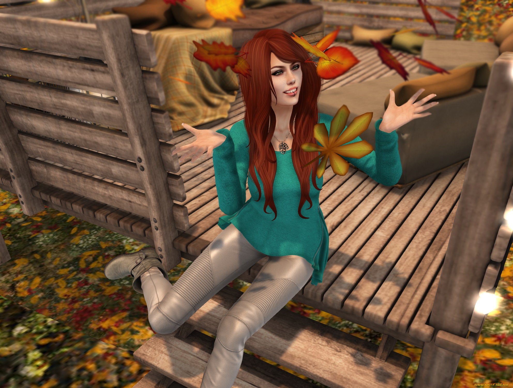 3д, графика, люди, , people, фон, взгляд, девушка, рыжая