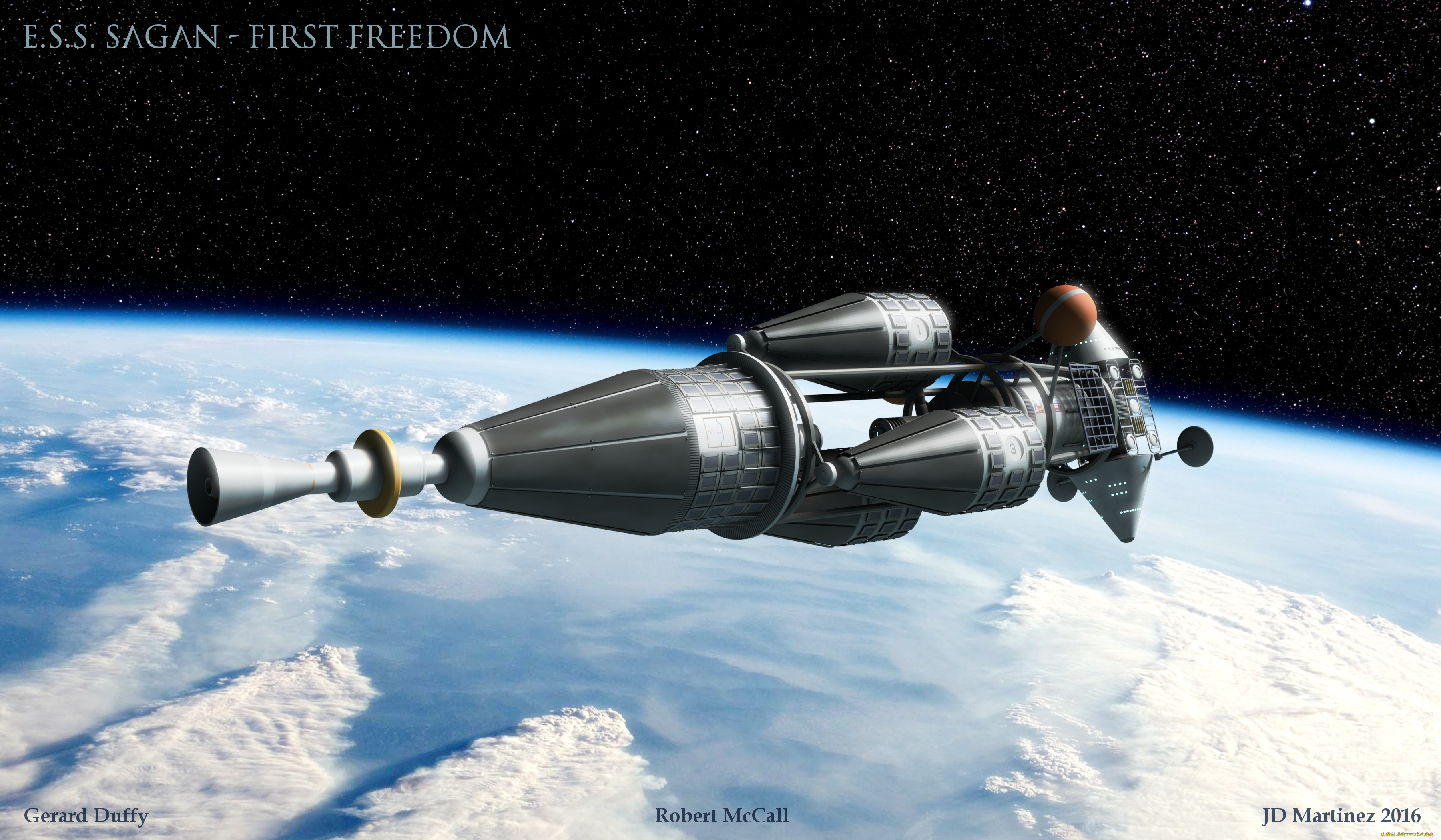 космос, арт, космический, корабль, полет, вселенная