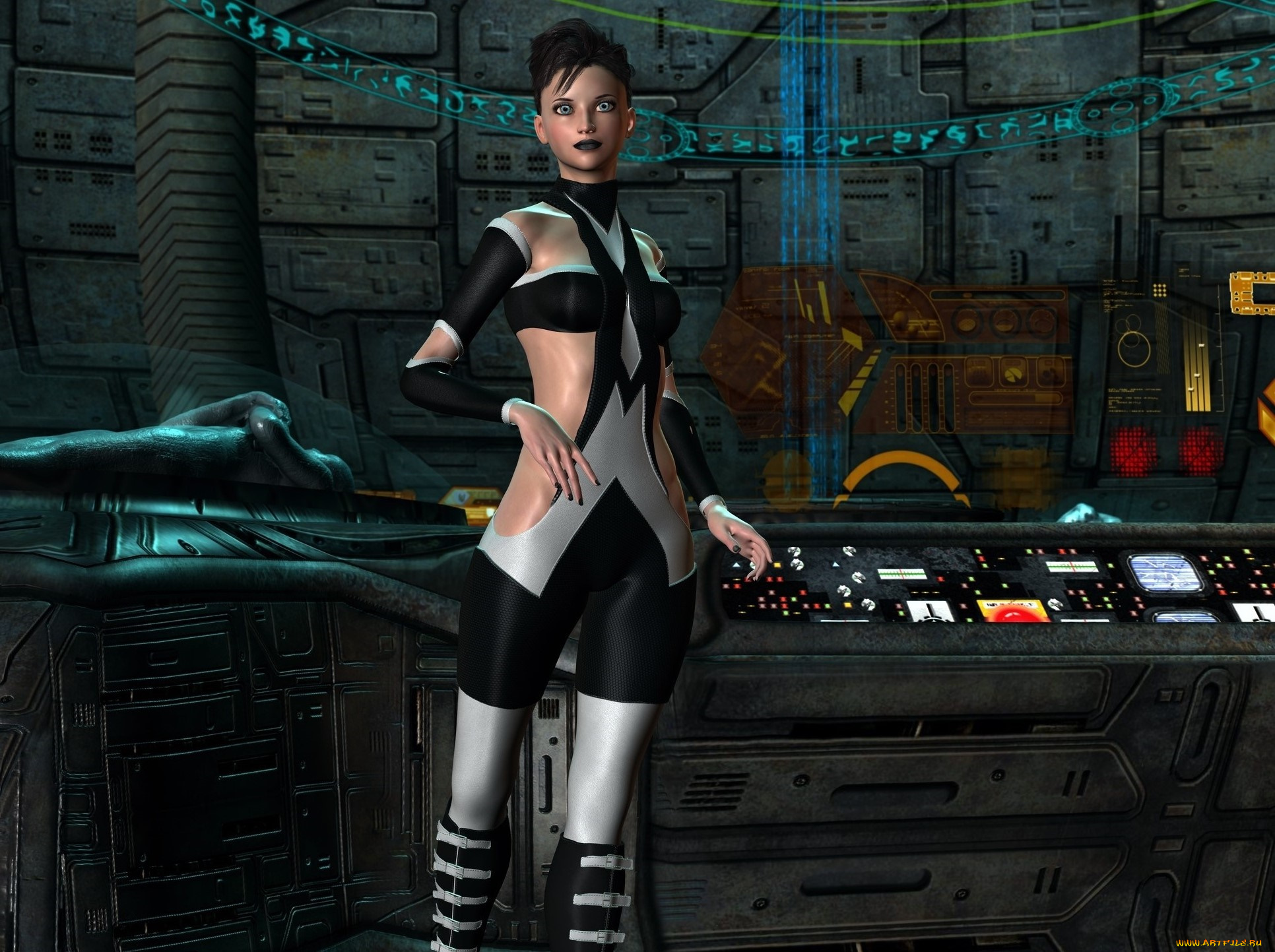 3д, графика, фантазия, , fantasy, девушка, взгляд, фон