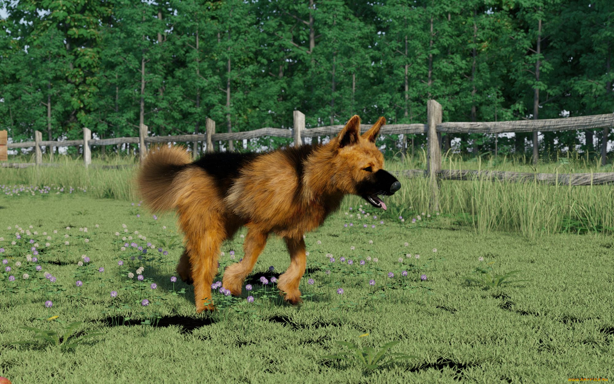 3д, графика, животные, , animals, собака, взгляд, друг