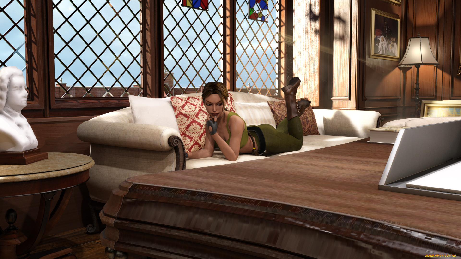 3д, графика, фантазия, , fantasy, девушка, взгляд, фон