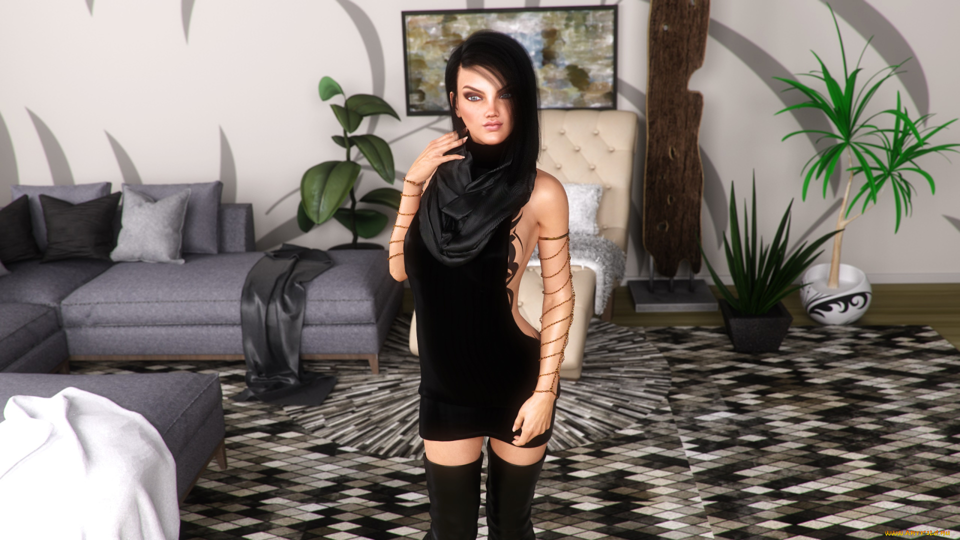 3д, графика, люди, , people, взгляд, фон, девушка