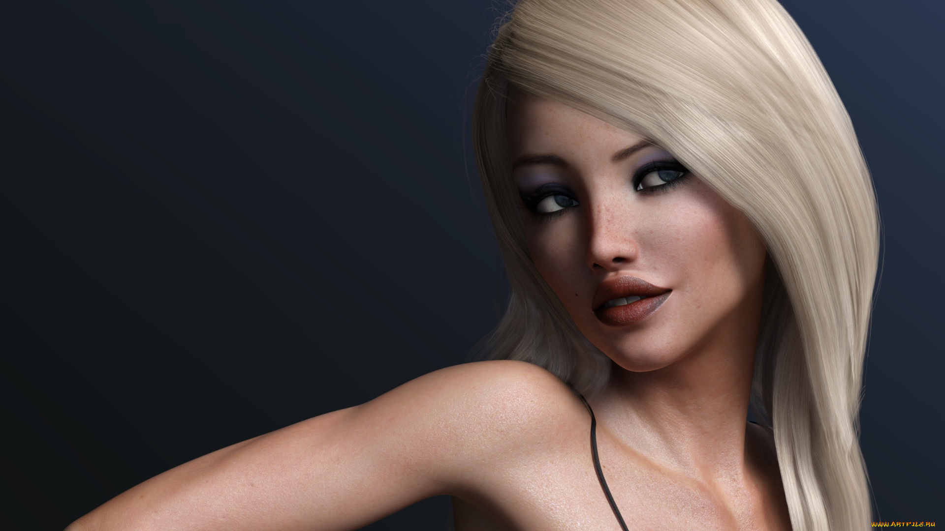 3д, графика, портрет, , portraits, взгляд, девушка, фон