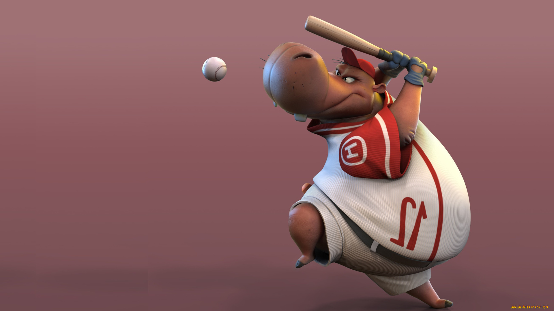 3д, графика, юмор, , humor, бегемот