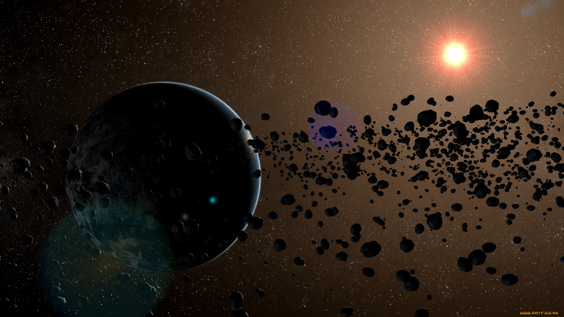 космос, арт, галактика, звезды, вселенная, планета