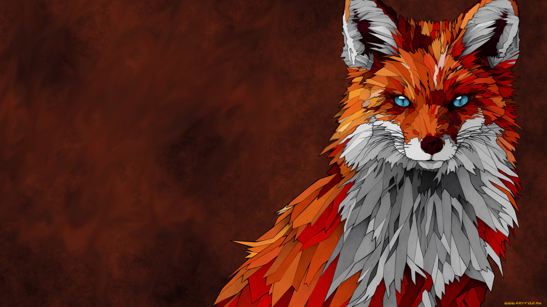 векторная, графика, животные, , animals, фон, лиса