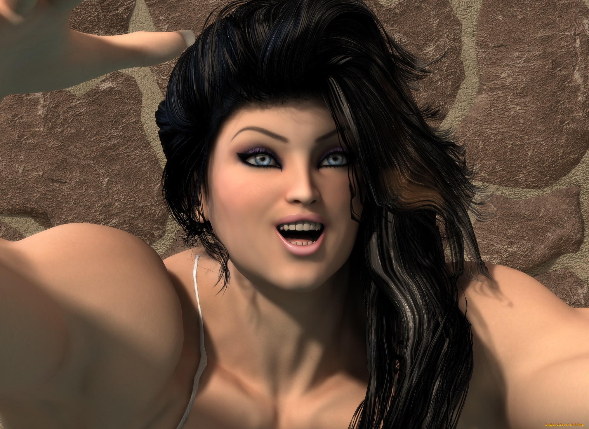 3д, графика, портрет, , portraits, девушка, взгляд, фон