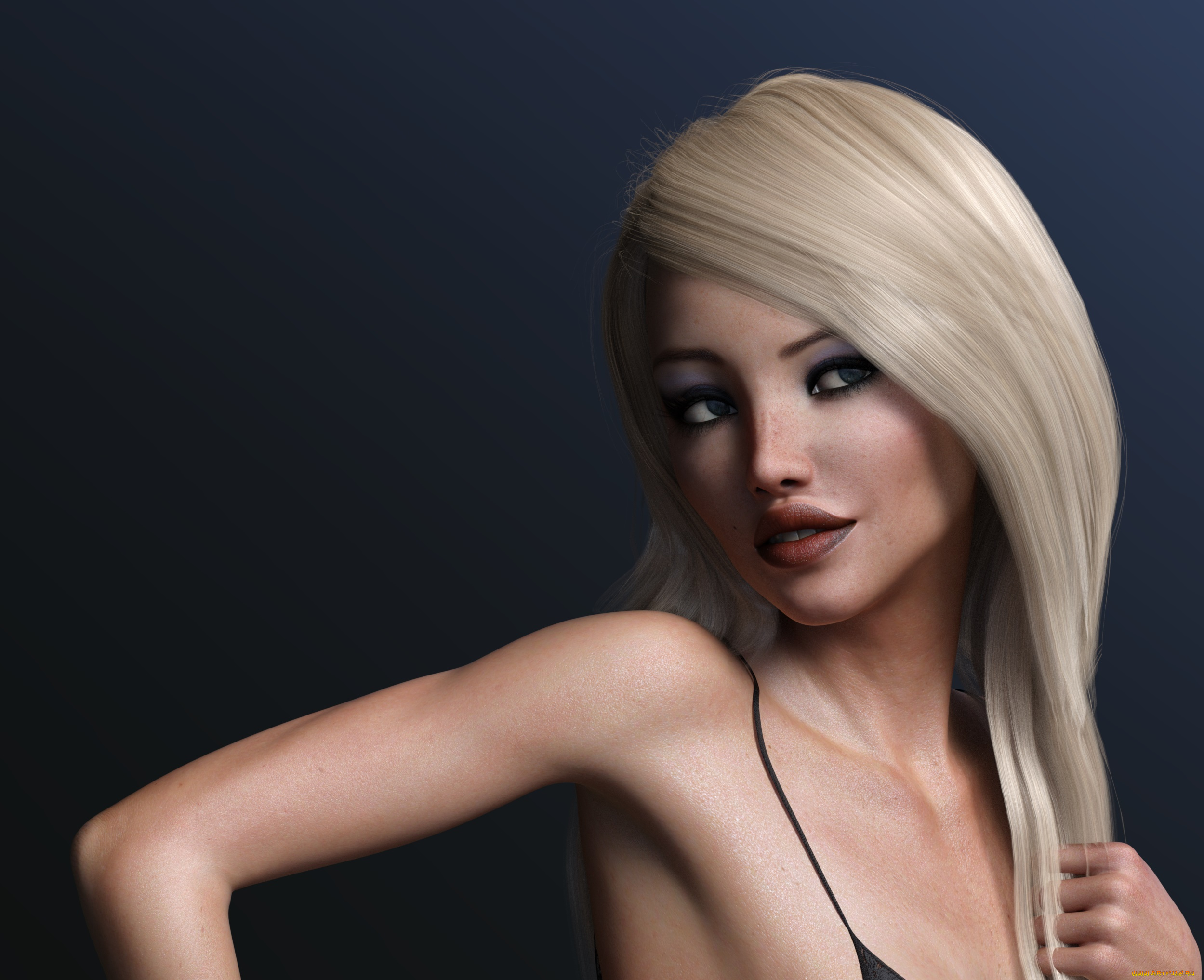 3д, графика, портрет, , portraits, взгляд, девушка, фон