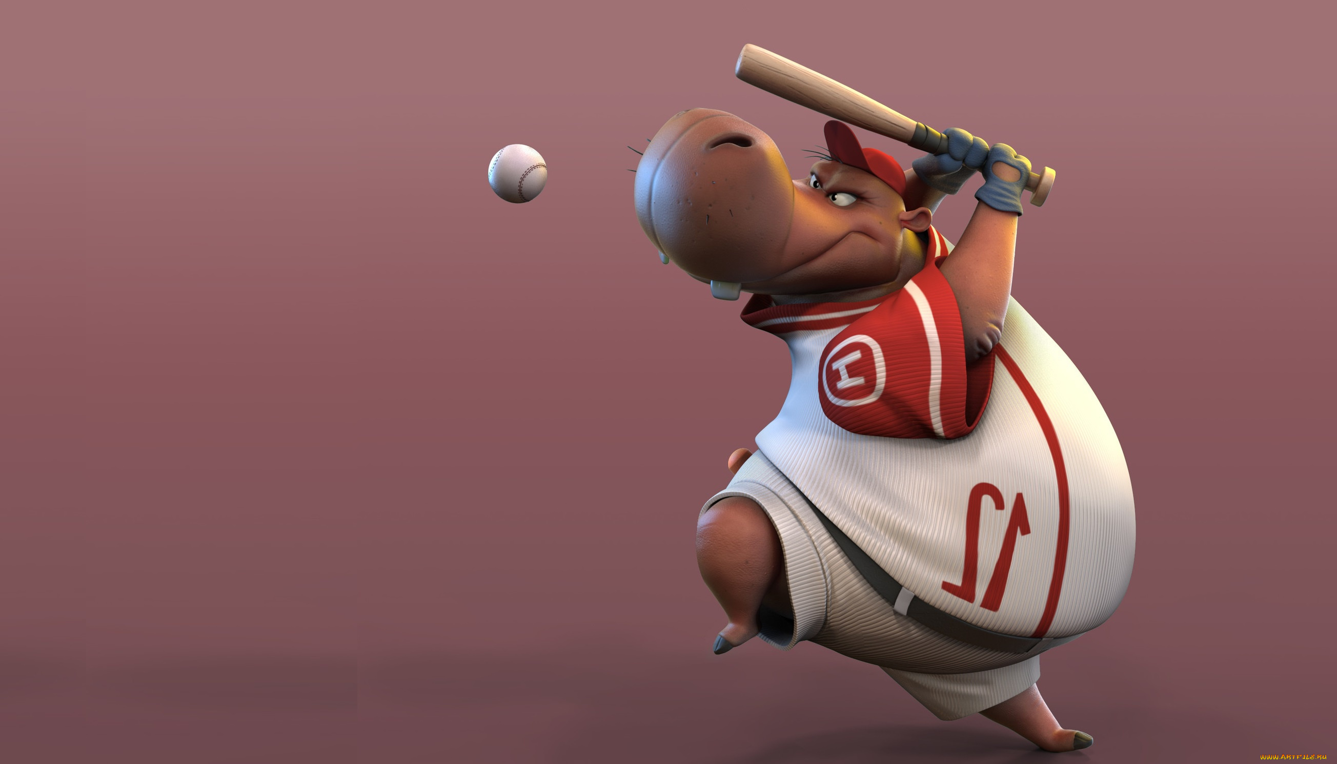 3д, графика, юмор, , humor, бегемот