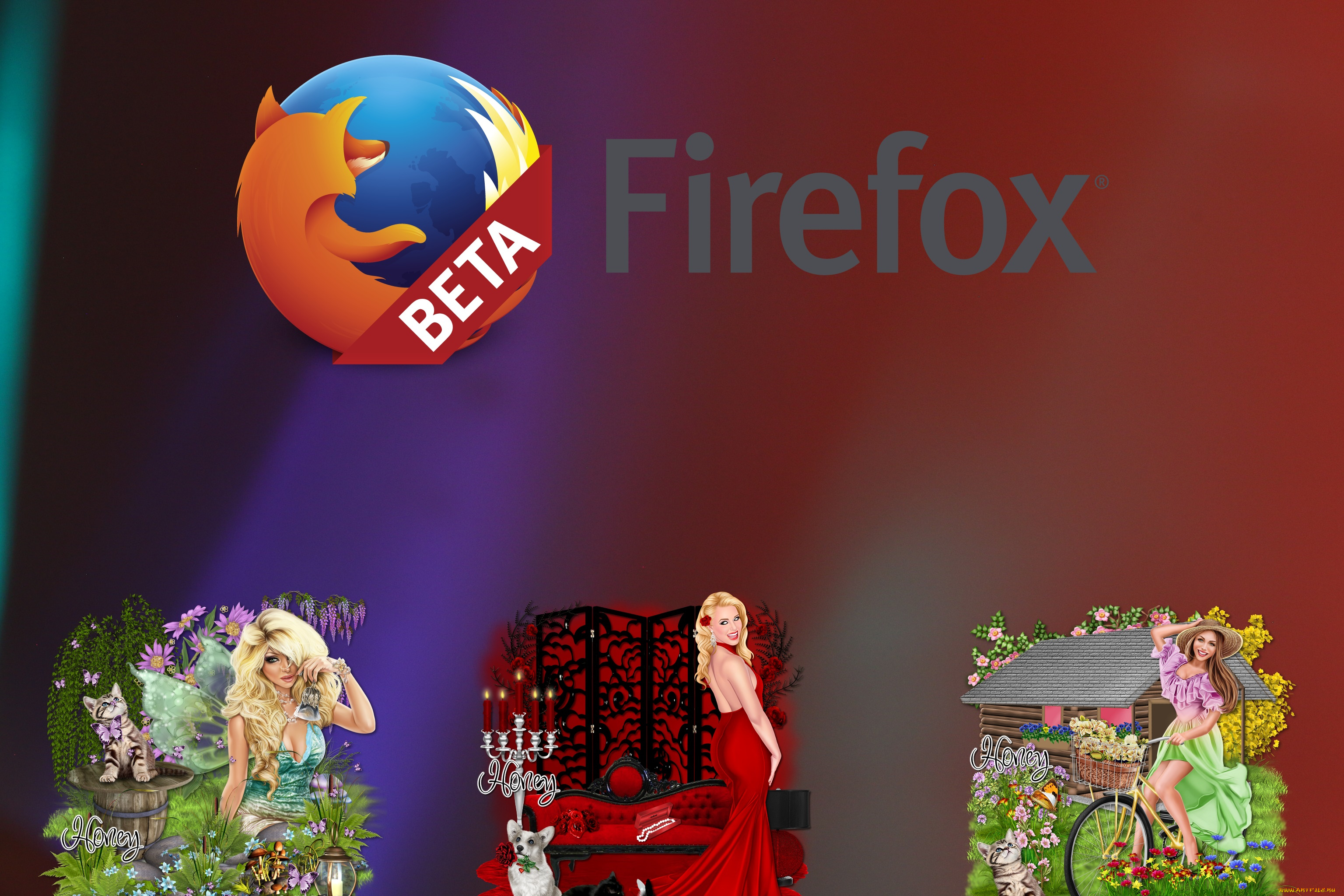 компьютеры, mozilla, firefox, логотип, фон