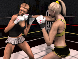 Картинка 3д+графика спорт+ sport бокс ринг фон взгляд девушки
