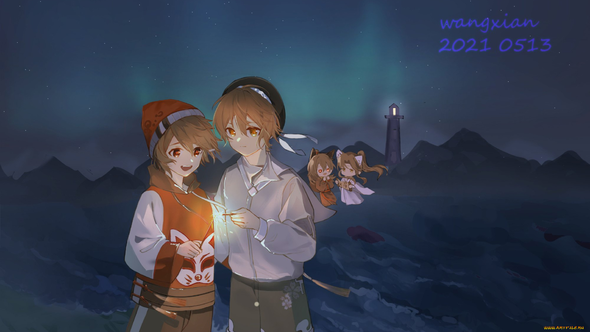 аниме, mo, dao, zu, shi, мальчики, маяк