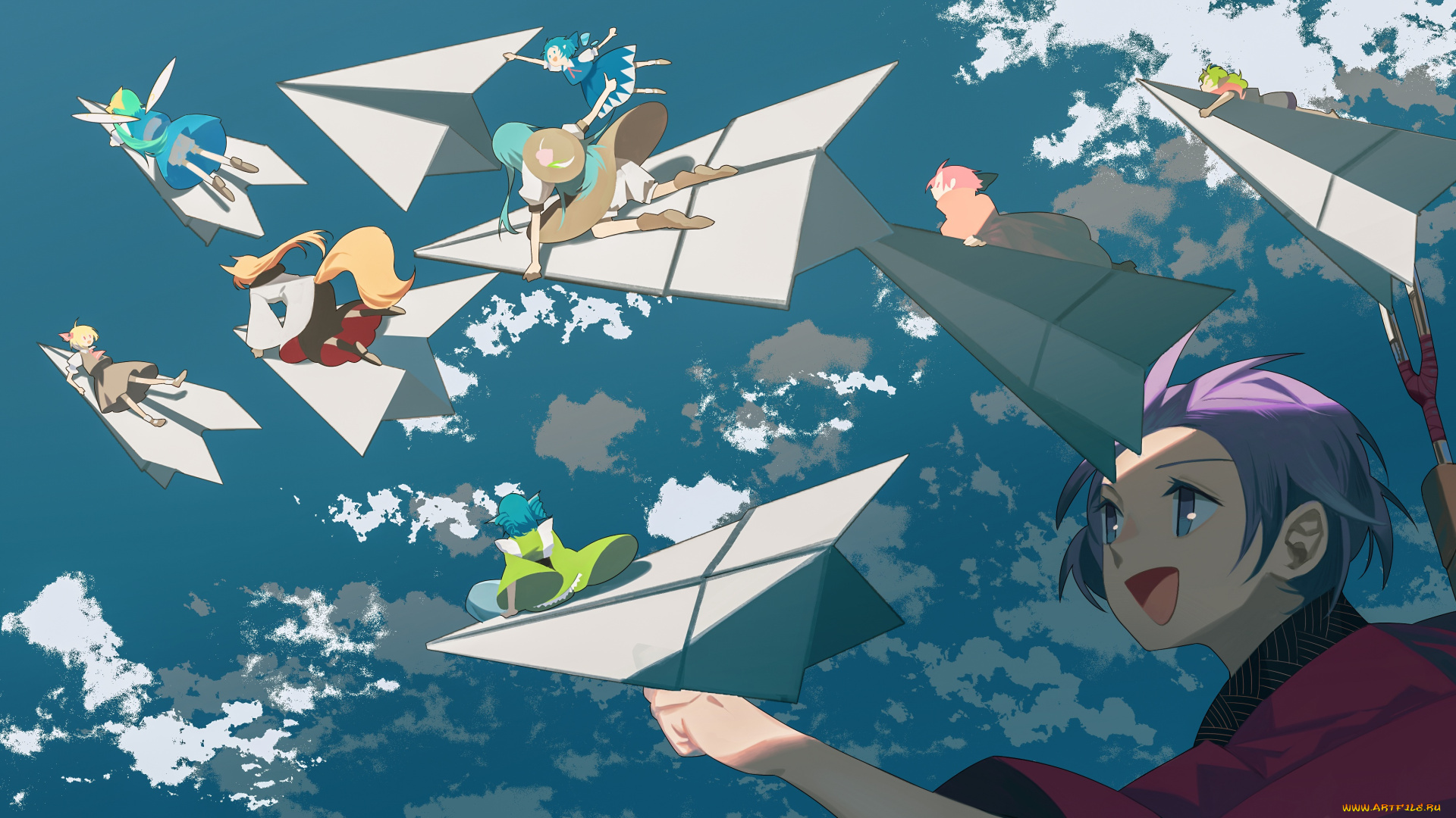 аниме, животные, , существа, девушка