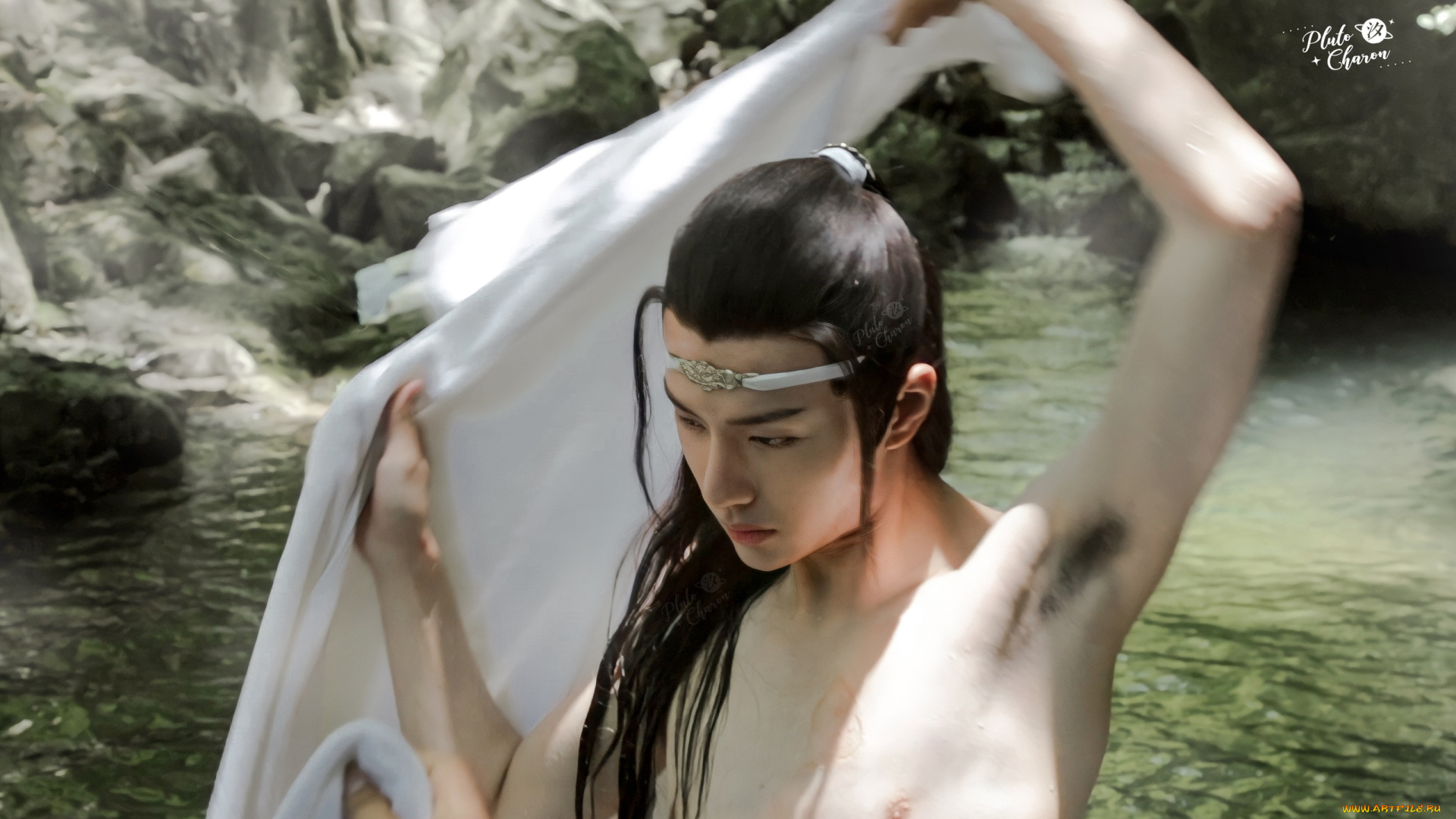 мужчины, wang, yi, bo, актер, полотенце, съемки, источник