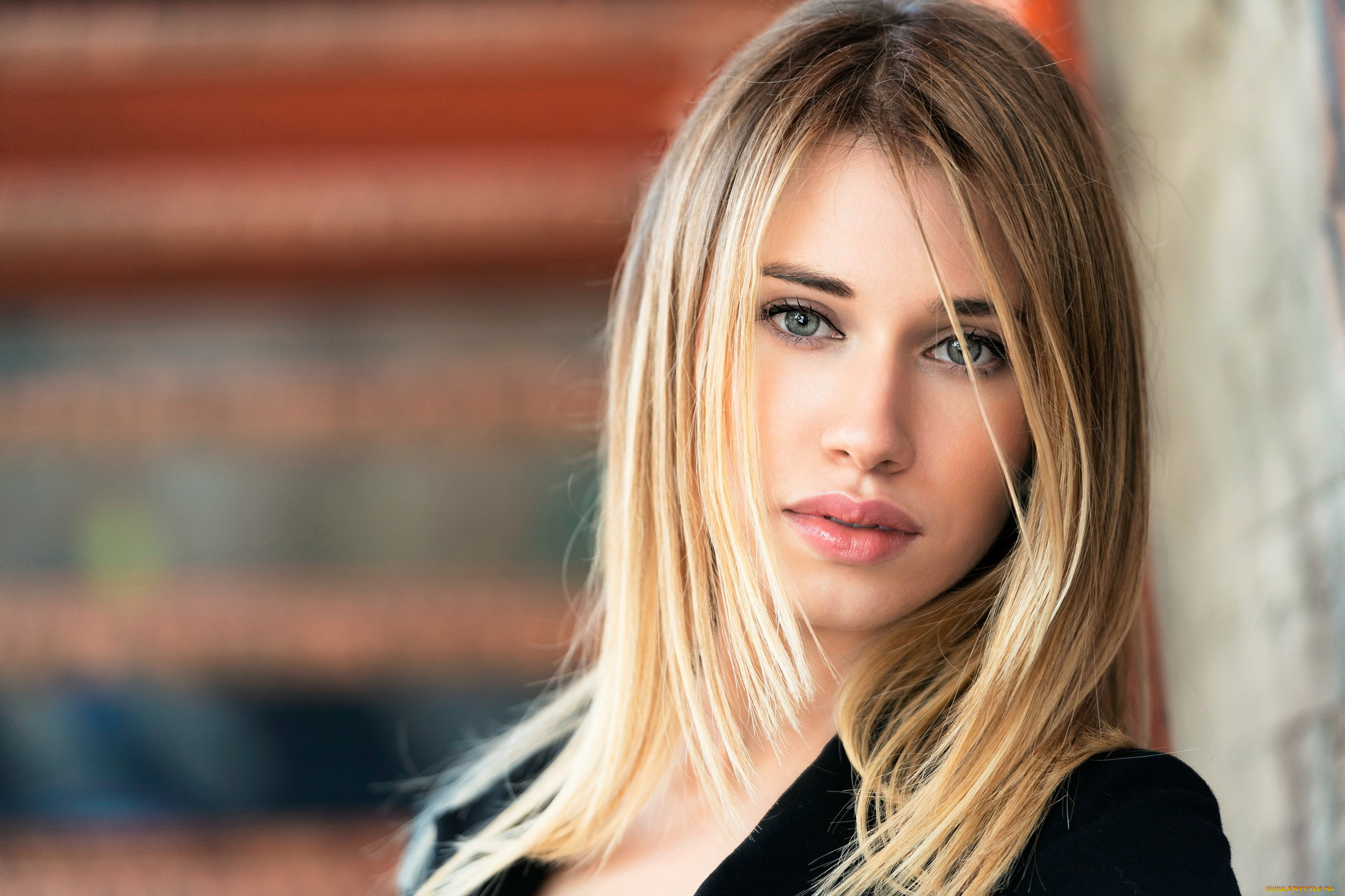 девушки, -, лица, , портреты, блондинка, взгляд, chiara