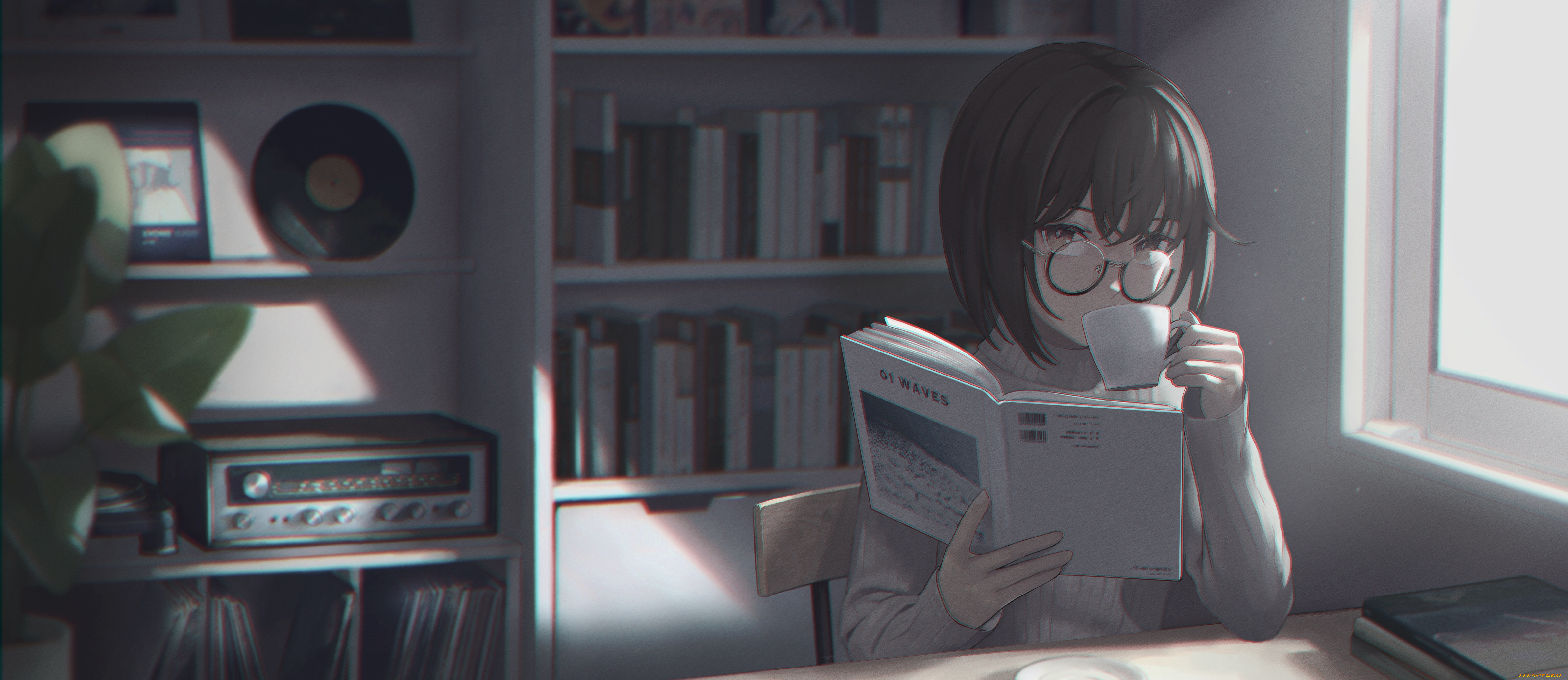 аниме, город, , улицы, , интерьер, , здания, девушка