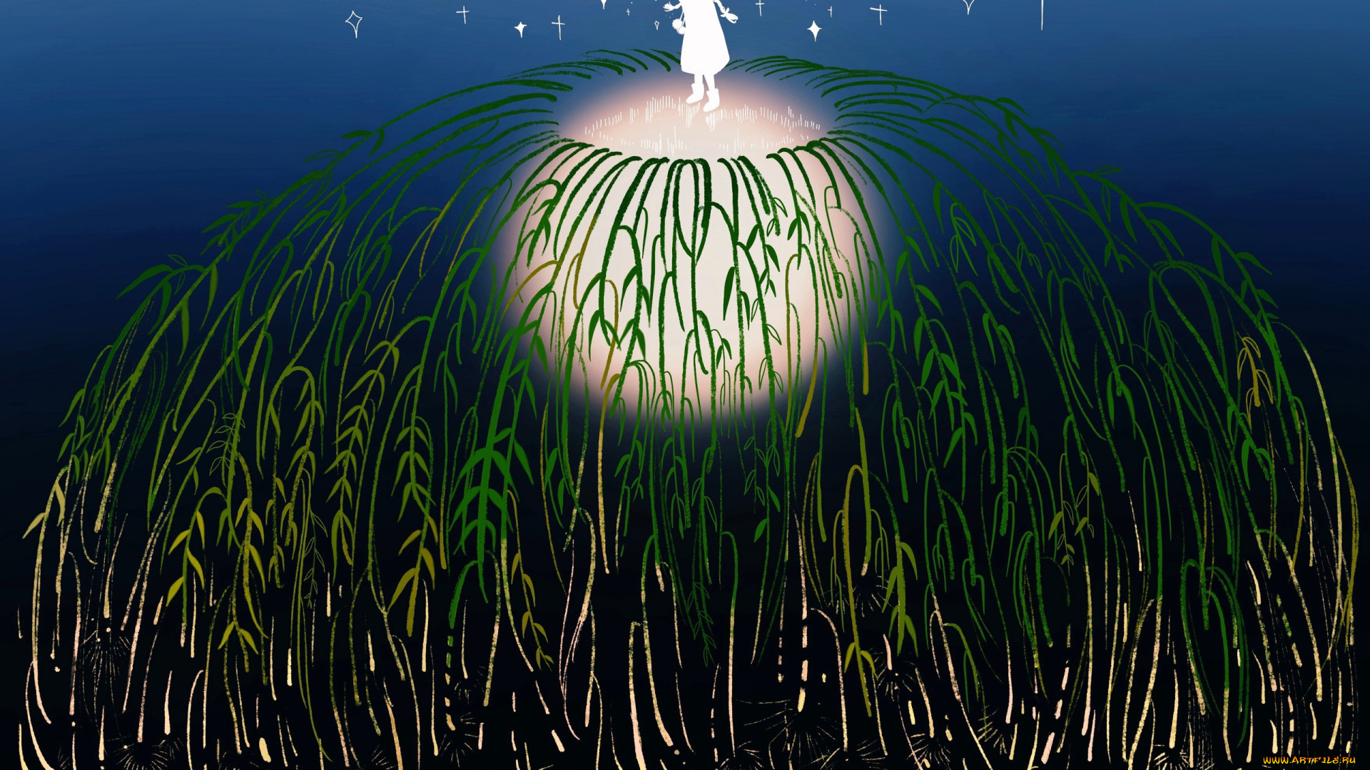 рисованное, дети, девочка, снежинка, шар, растения