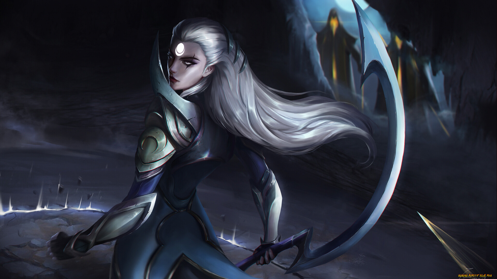 видео, игры, league, of, legends, diana, оружие, пещера