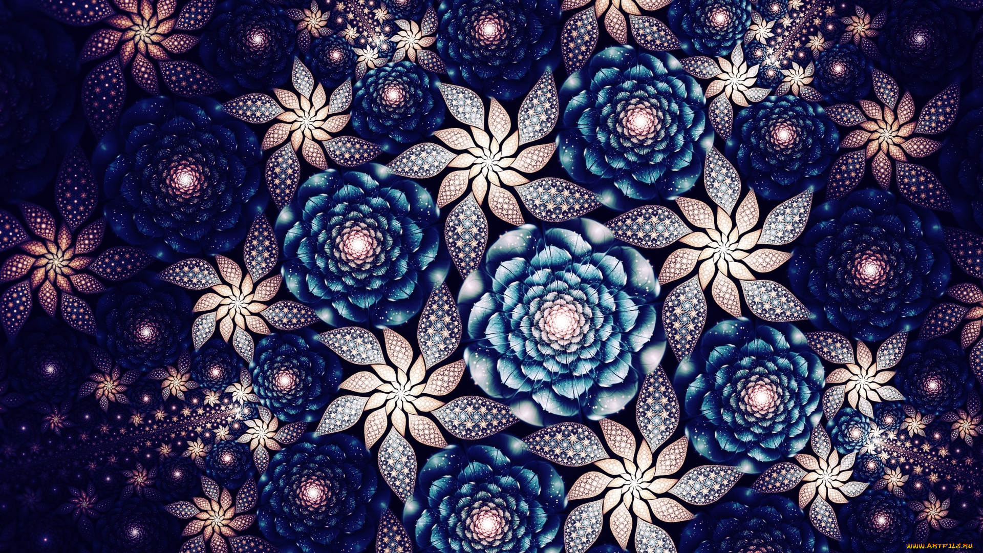 3д, графика, цветы, , flowers, цветы, узор