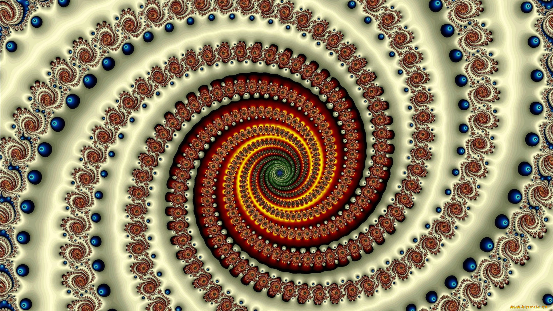 3д, графика, фракталы, , fractal, спираль, орнамент