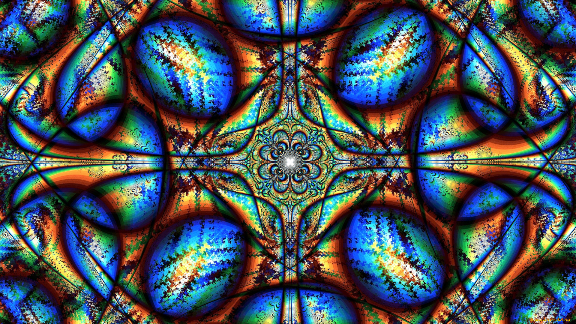 3д, графика, фракталы, , fractal, узор, фрактал, витраж