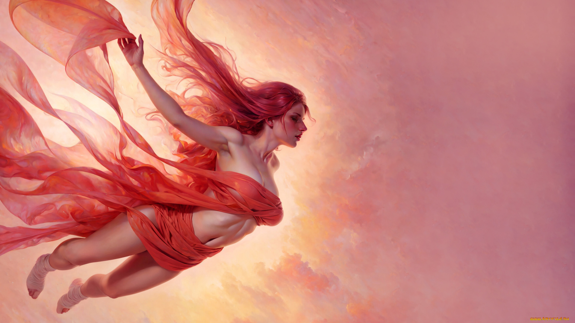 фэнтези, девушки, парящая, девушка