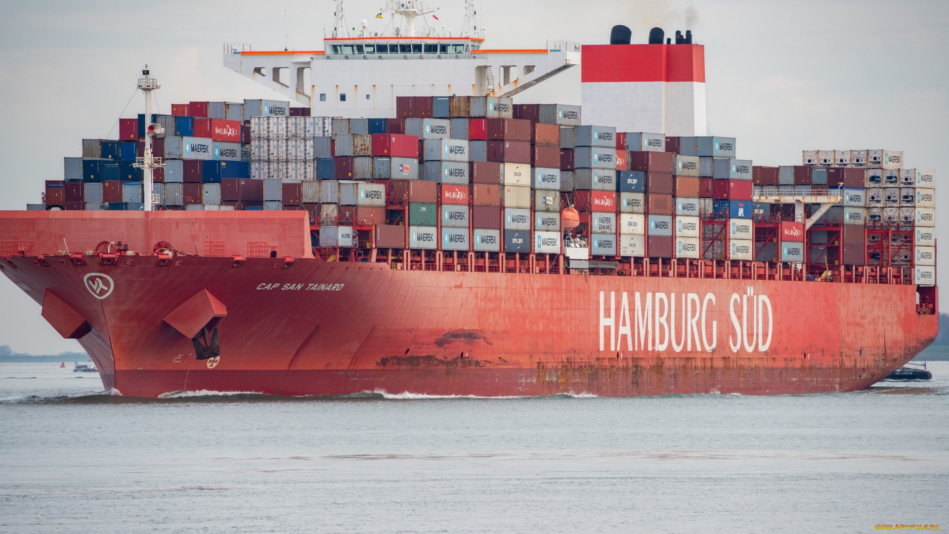корабли, грузовые, суда, контейнеровоз