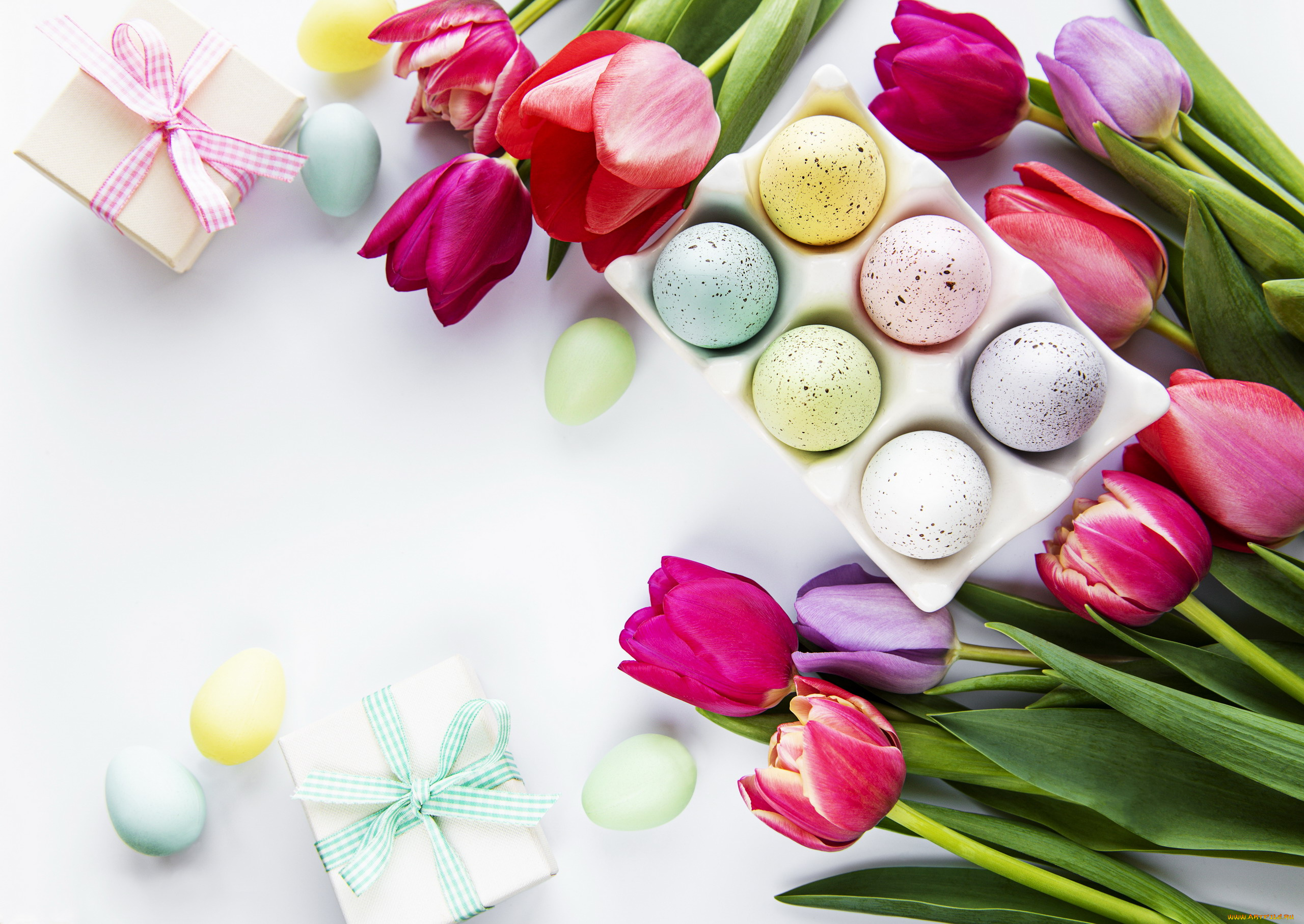 праздничные, пасха, тюльпаны, пасхальные, крашенки, подарки