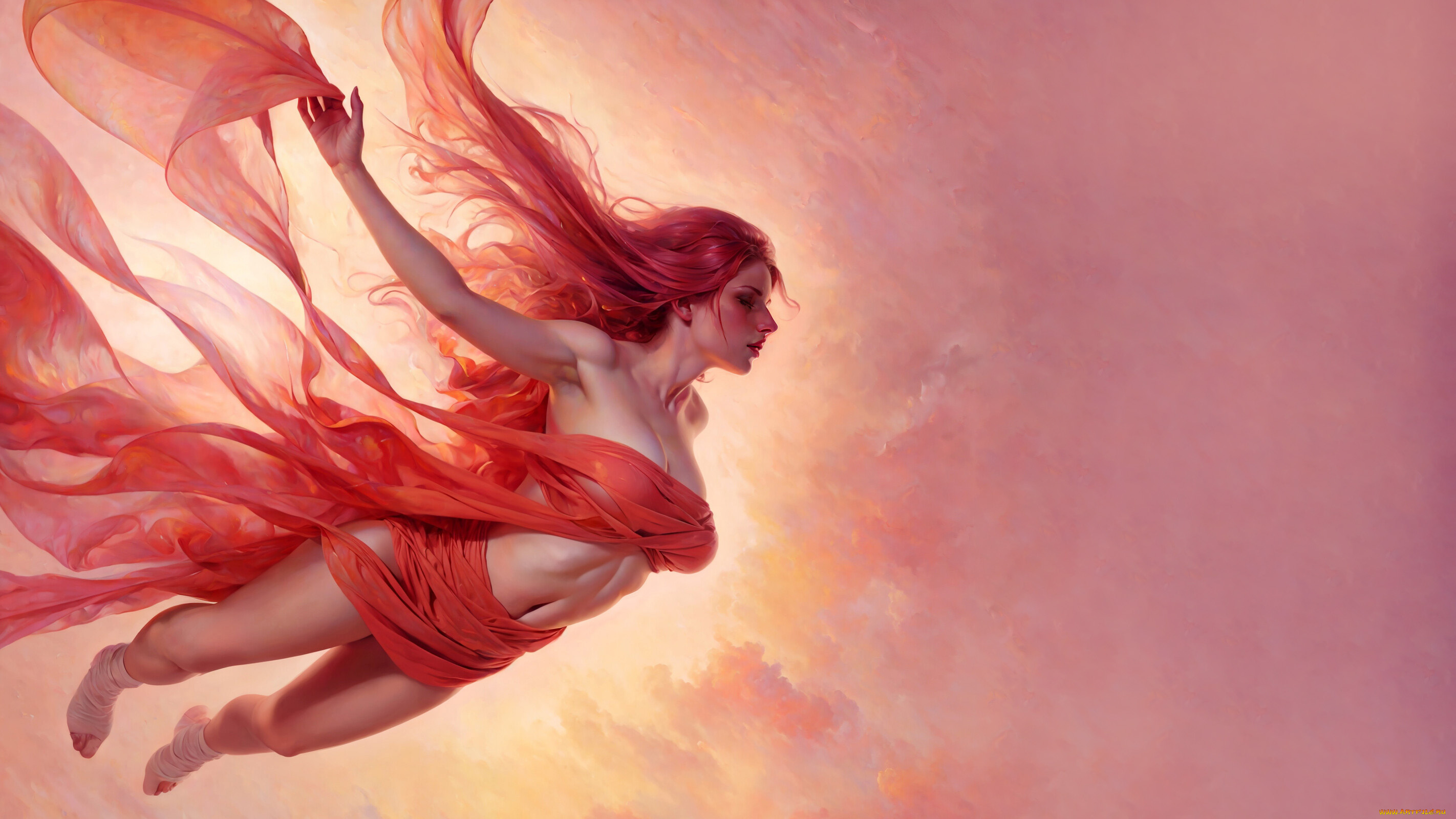 фэнтези, девушки, парящая, девушка