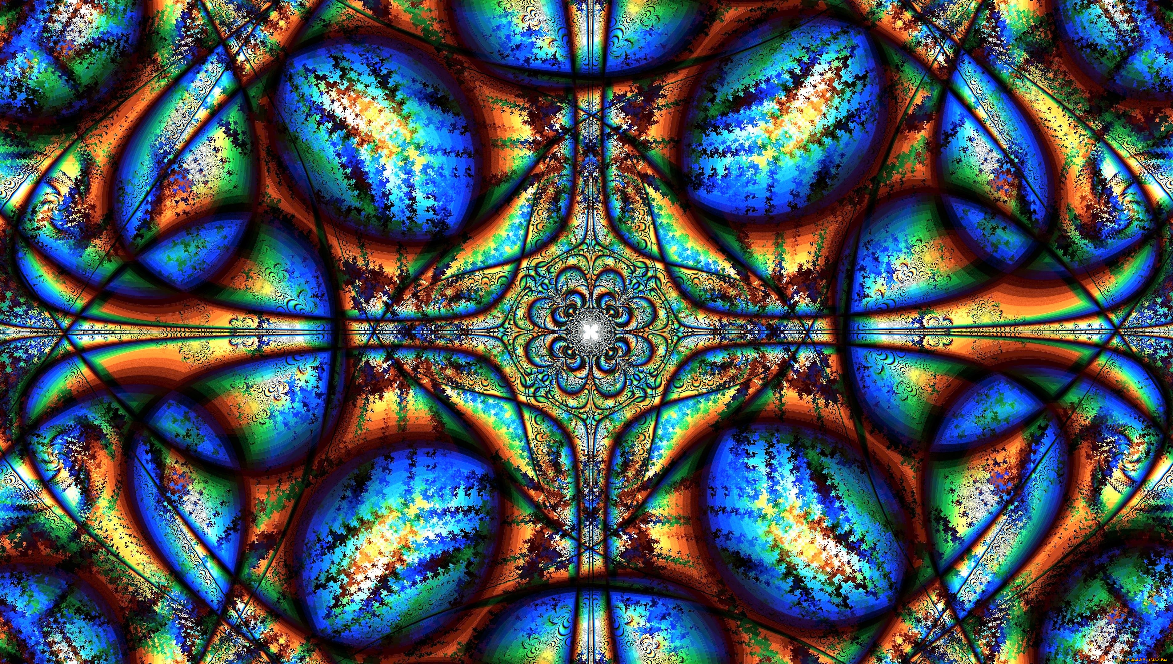 3д, графика, фракталы, , fractal, узор, фрактал, витраж