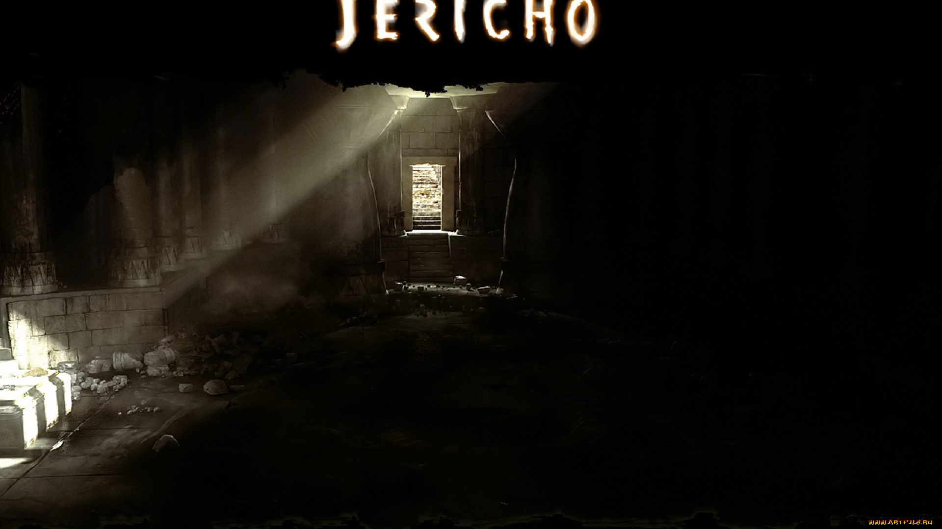 видео, игры, clive, barker`s, jericho, луч, свет, зал, колонны, развалины