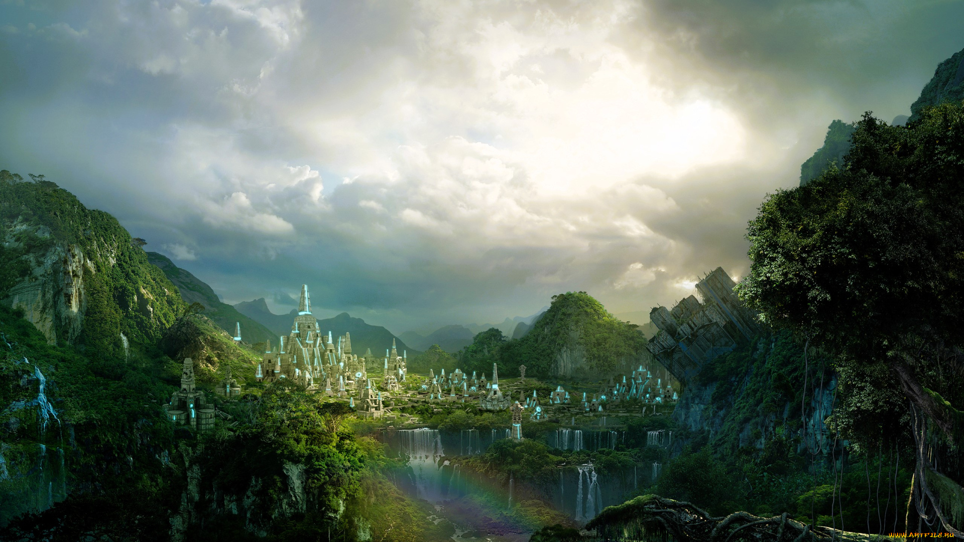 видео, игры, rise, of, nations, , rise, of, legends, горы, город, природа, озеро