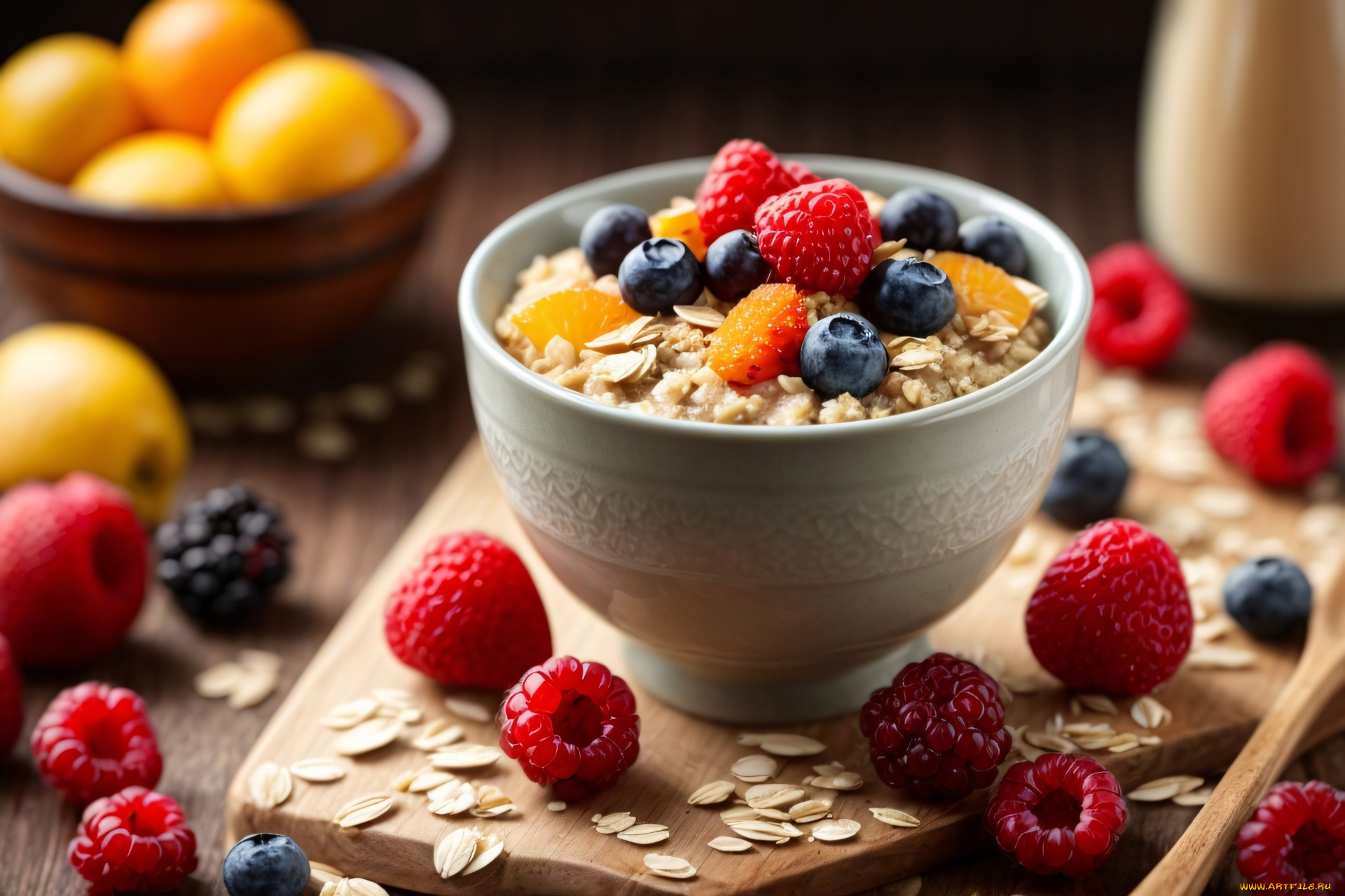 3д, графика, еда-, food, овсянка